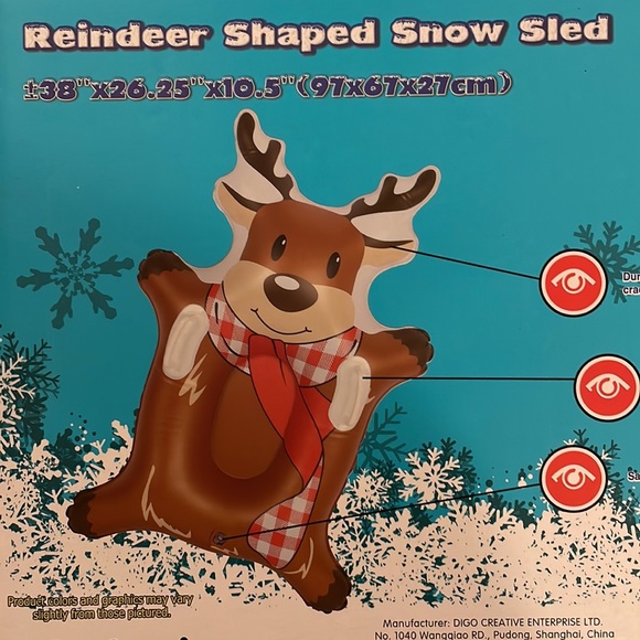 NEW reindeer shaped snow sled - Picture 2 of 3